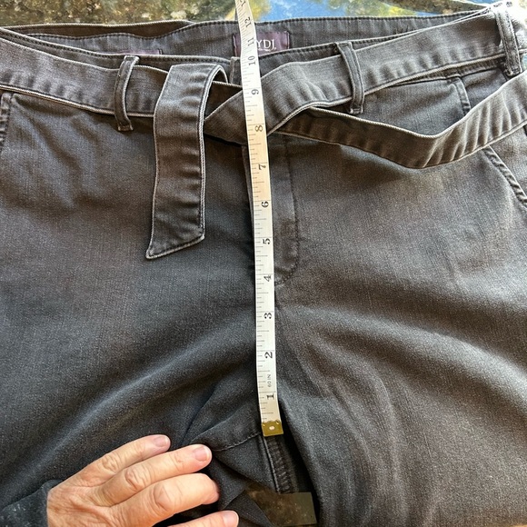 NYDJ Marilyn Straight tie waist trouser style black/grey jeans. Stretch. Work. - Picture 10 of 12